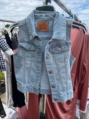 Levi's Light Blue Denim Vest with Button Front